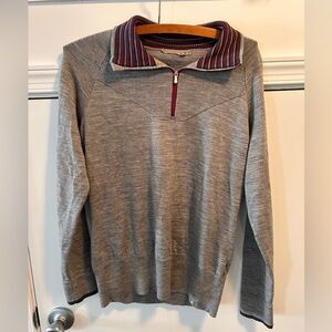 Smartwool Half Zip Pullover Sweater Men's Medium Gray Wool Blend Knit